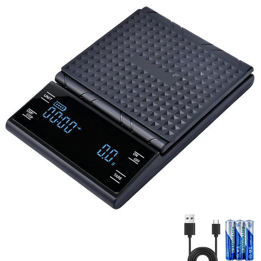 Coffee Scale Kitchen 3kg/0.1g Precision Food Scale,Units Conversion,for Coffee Prep,Perfect for Home Coffee Lovers Rechargeable Black