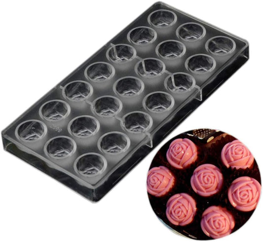 Grainrain polycarbonate chocolate mold polycarbonate chocolate bar mould rose flower (19269)