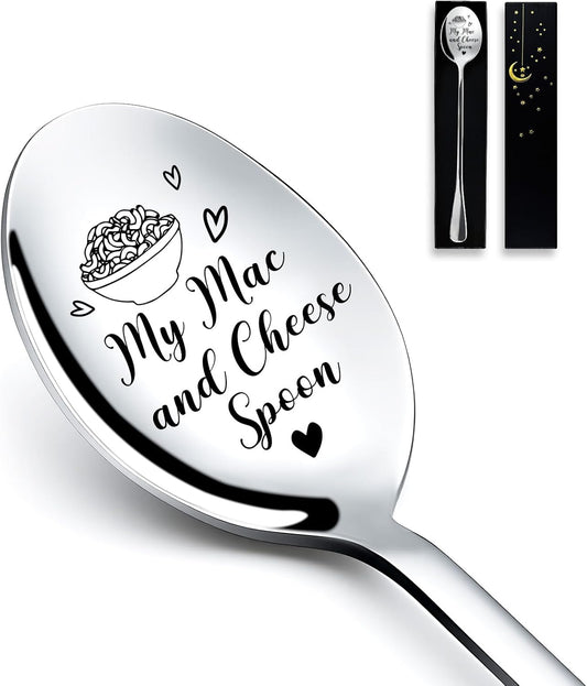 Funny Cheese Spoon, Funny Engraved Stainless Steel Spoon, Coffee, Tea, and Dessert Spoon Gift for Mac and Cheese Lovers, Kids, Friends, Parents, Birthday Christmas Spoons