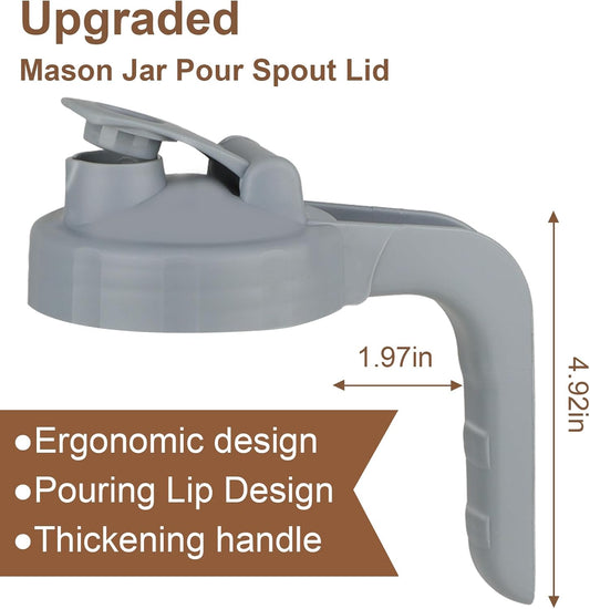 Cold Brew Coffee Maker Pitcher,32 Oz Glass Mason Jar Pitcher with V-shaped Pour Spout Handle Lid,Stainless Steel Filter for Iced Coffee,Iced tea,Breast Milk,Fruit Drinks,lemonade-Gray