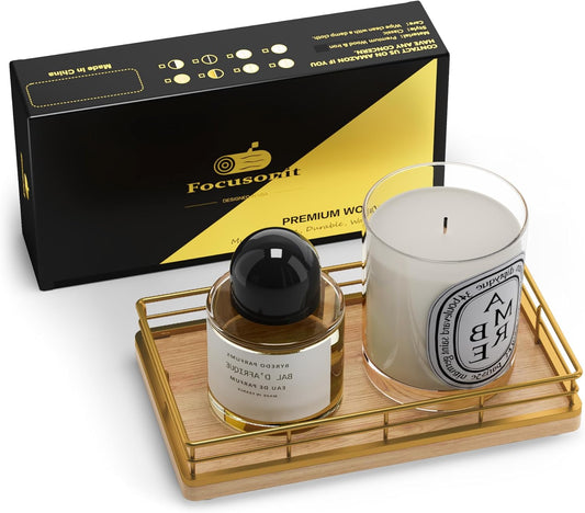 Wooden Decorative Tray, Oak 7.5" L Coffee Table Tray for Kitchen Countertop Soap Sponge Holder for Dresser Perfume Jewelry Candle Nightstand Table Centerpieces for Dining Room Decor Natural