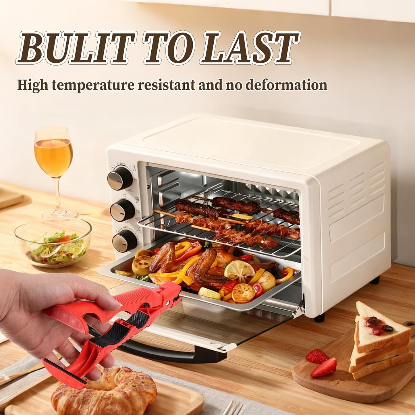 3-in-1 Hot Plate Gripper, Anti Scald Plate Gripper, Multi-Angle Anti-Scald Bowl Holder Clip & Hot Plate Grabber Tool with Lock, Kitchen Utensil For Bowls Pans Dishes (2PCS)