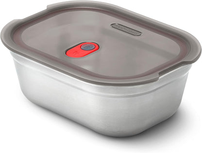 BLACK + BLUM Lunch Box - Meal Prep Containers Reusable for Picnic & Camping - Microwavable Stainless Steel Lunch & Dinner Food Storage Box with Leak Proof Lid - Dishwasher & Oven Safe - Small - 600ml