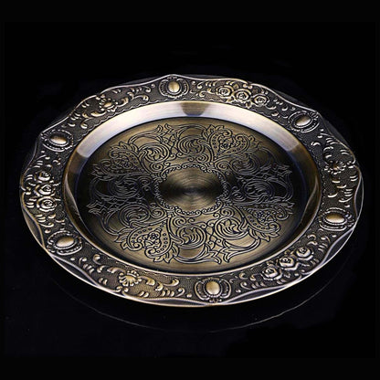 Vintage Turkish Coffee Pot and Cups Set,Tea Service Set Including Teapot,Tea Tray and Metal Cups for Wine Cabinet Decor,Wedding Ornaments (Bronze with Red Crystal)