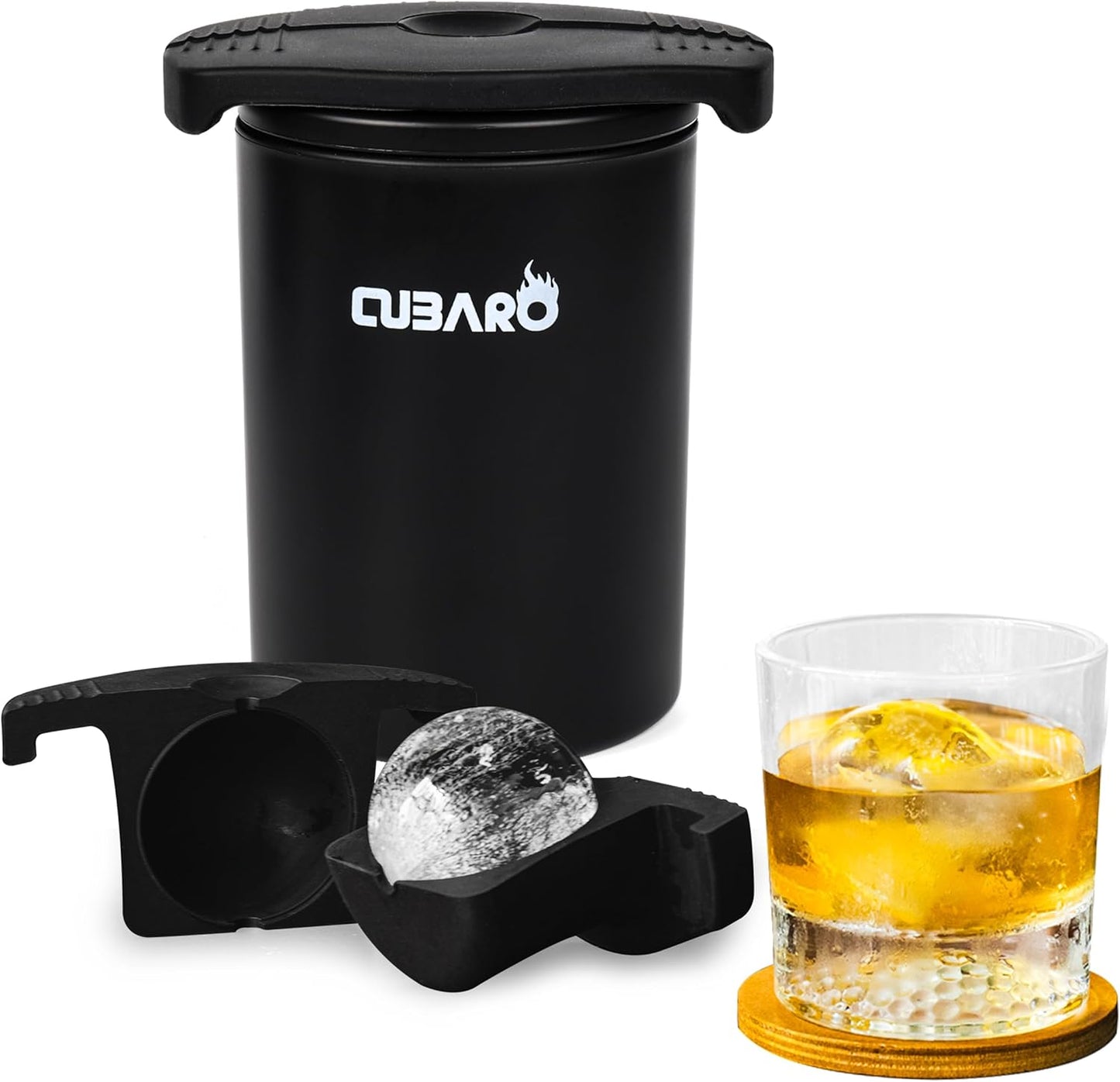 Single Clear Ice Ball Maker – 2.4" Crystal Clear Sphere Ice Mold with Premium Hard Shell Design – Round Ice Mold for Whiskey, Cocktails, Bourbon & Scotch (Single Ball)