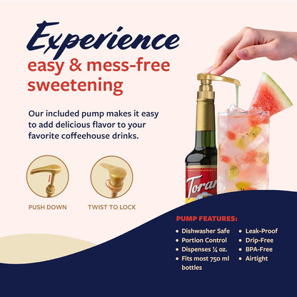 Torani Kiwi Syrup for Drinks, Flavoring for Iced Tea, Lemonade, Sodas, and Cocktails, Pump Included, 25.4 Oz