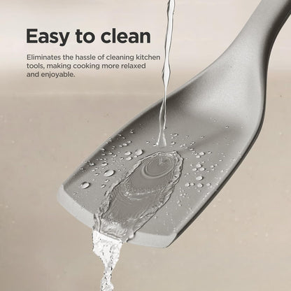 2 Pack Silicone Spatula, Heat Resistant 600°F Silicone Spatulas Set,Turner & Slotted Spatula for Non Stick Frying Pan, Food Grade Kitchen Utensils set for Flipping, Stir-Fry, Cooking & Baking