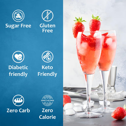 Syruvia Sugar-Free Strawberry Syrup, Flavored Syrup for Drinks, Cocktails, Lemonades, Iced Teas, and Desserts – 25.4 fl oz