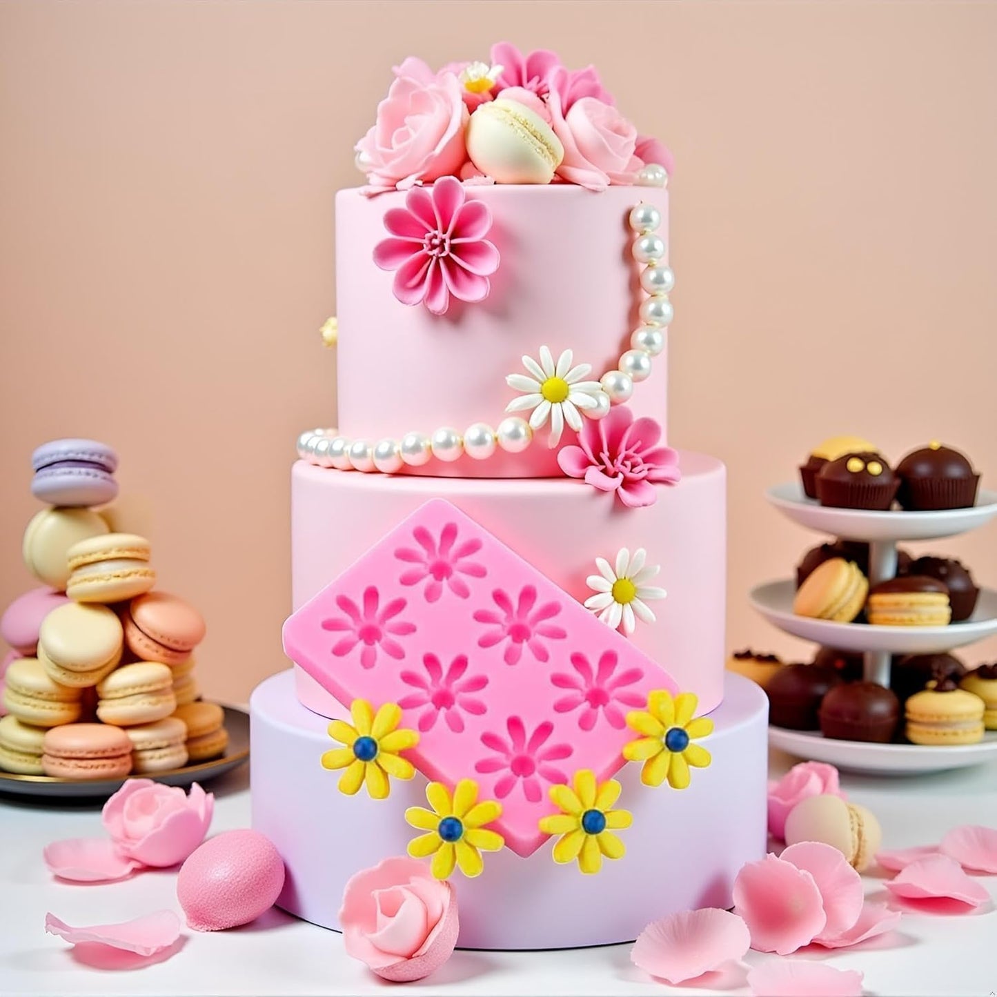 Candy Molds, Daisy Kitchen Cake Baking Decoration, Cookies Chocolate Mold Clay Tool Daisy Series Silicone Mold Flower Silicone Mold