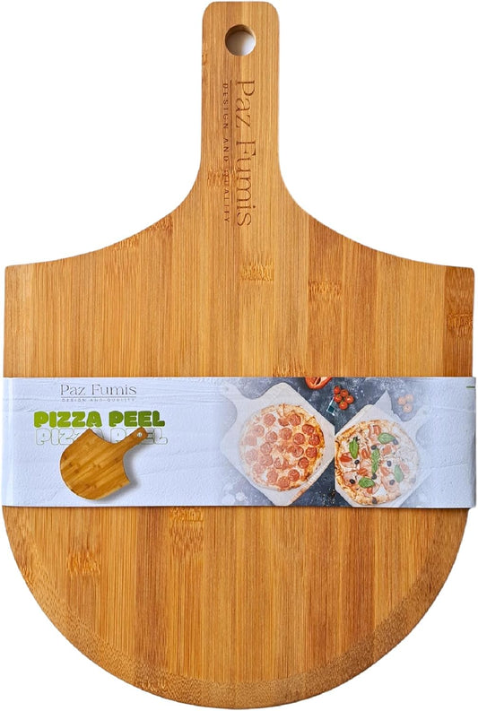 PREMIUM Wood Pizza Peel 12 inch, Easy Glide, Non Stick Surface,GOURMET Wood Pizza Peel, Homemade Pizza. Bambo pizza peel