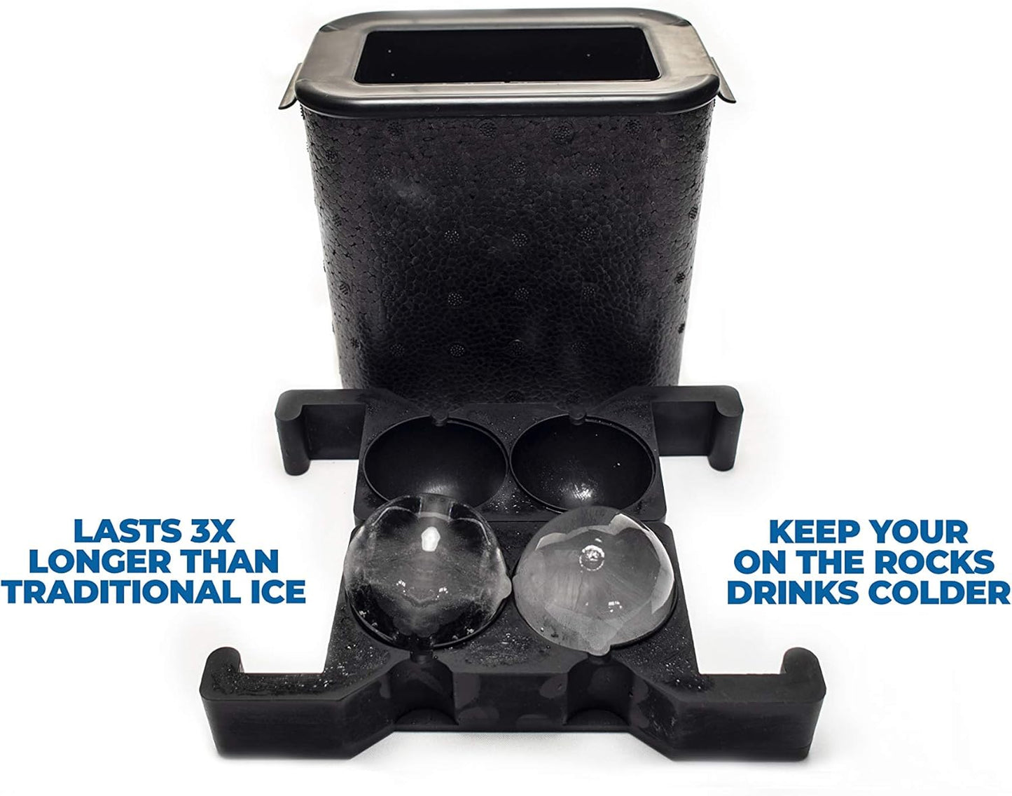 Lemonsoda Premium Clear Ice Ball Maker - 2 Large Round Ice Mold - 2.4" Ice - Round Ice Tray for Bourbon and Whiskey - Large Sphere Ice Cube Molds for Drinks