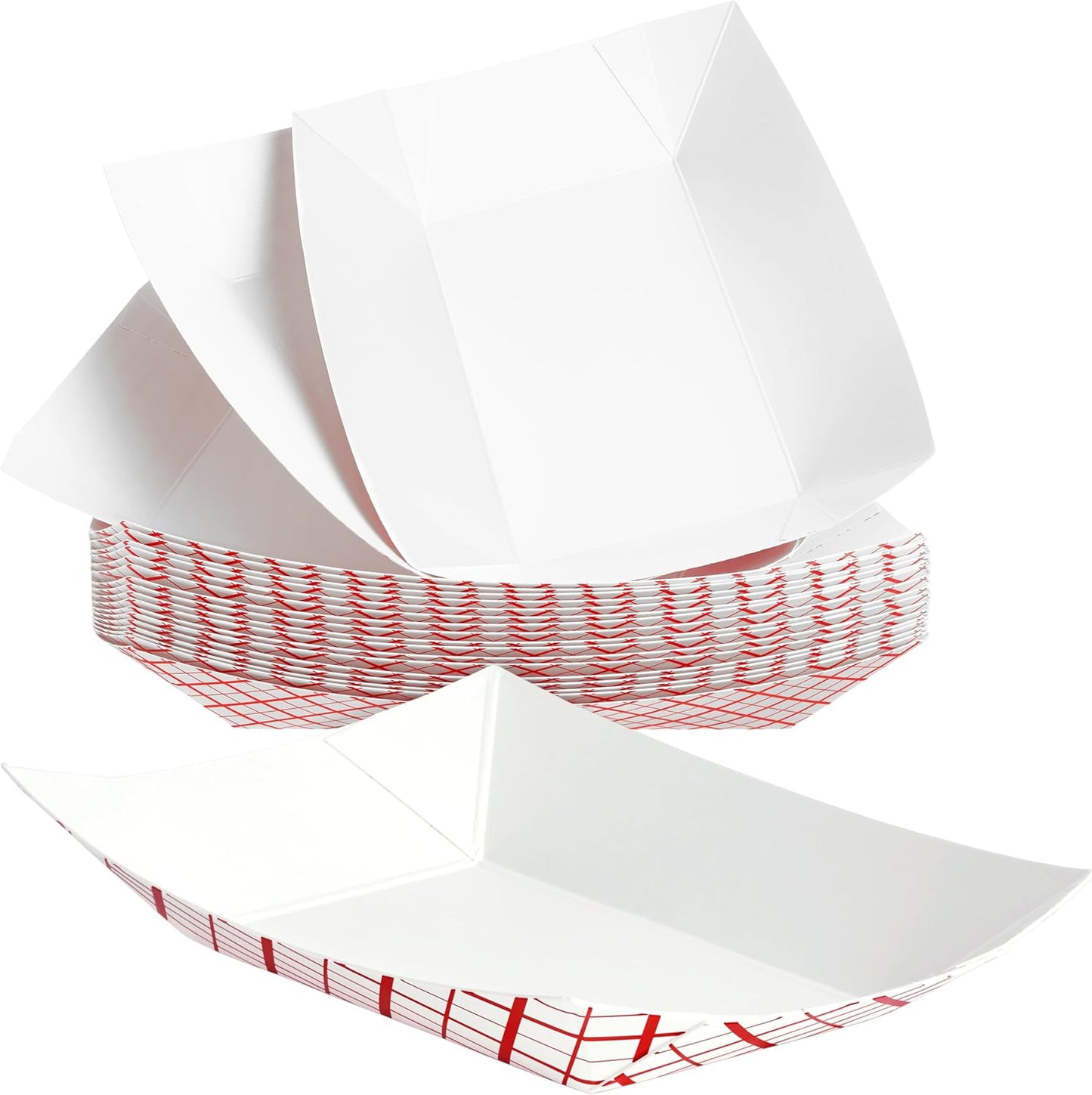 Heavy Duty, Greaseproof .25 Lb Paper Food Trays 200 Pk. Recyclable, Coated Mini Paperboard Baskets. Ideal Tray for Festival, Carnival and Concession Stand Treats Like Fries, Ice Cream and Onion Rings