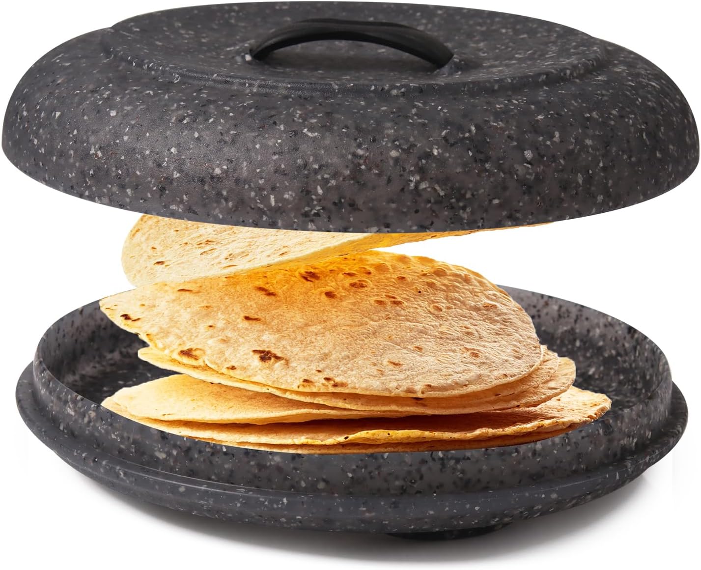 Dexas Tortilla Warmer XL 9.5 Inches, Microwavable Tortilla Warmer, Oat Granite Color, Perfect for Warming Tortillas, Bread, Pancakes, Cornbread, Food Warmers, Durable Microwave Tortilla Warmer