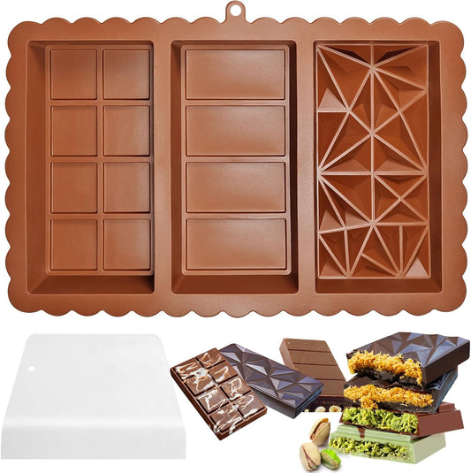 Chocolate Bar Mold - Food Grade Silicone Chocolate Molds, Non-Stick & Easy to Release Deep Mold for Dubai Pistachio Chocolates, Candy, Snacks, Desserts, Cookery, Dishwasher Safe (1)