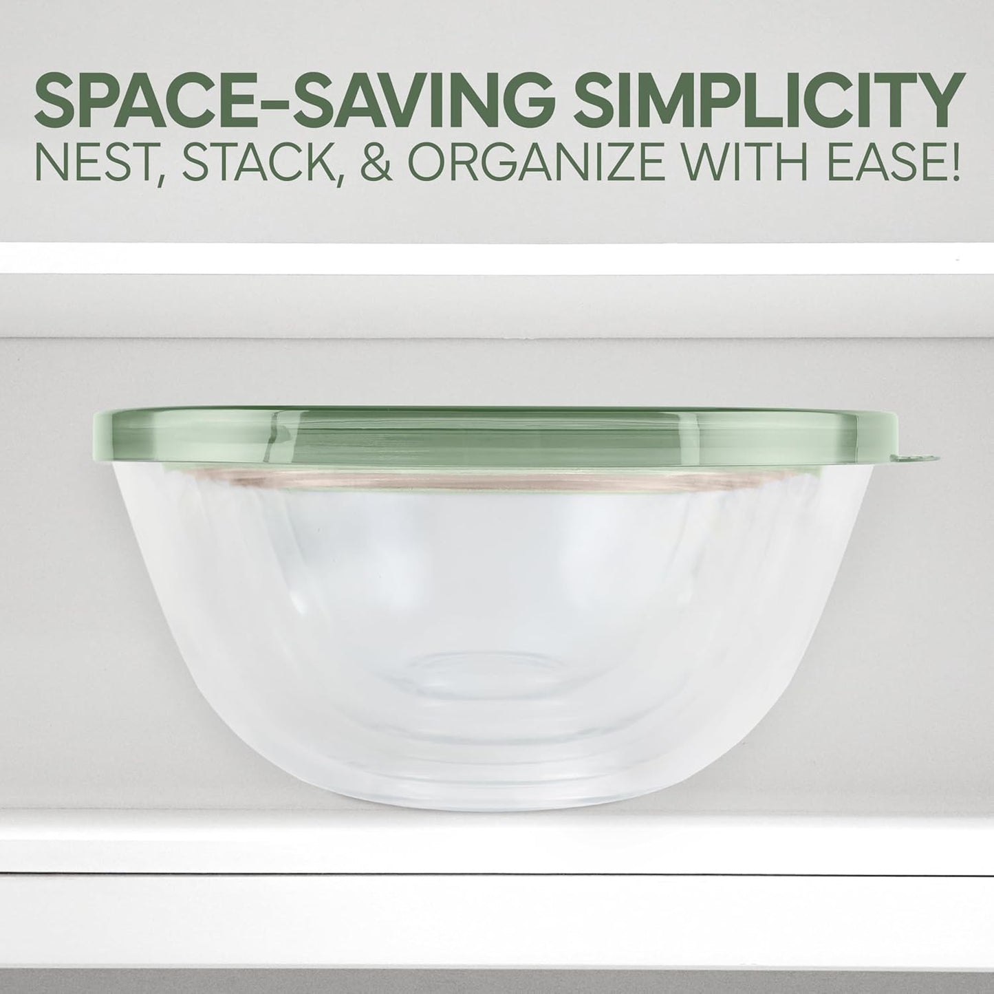 COOK WITH COLOR 12 Pc Glass Mixing Bowl Set with Lids – Borosilicate Glass Nesting Bowls for Cooking, Baking and Meal Prep, Multicolor