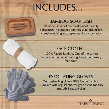 Temple Spring Wooden Bathtub Tray, Bamboo Bathroom Accessories, Bath Tray for Tub, at Home Spa Essentials, Board for Tub Table, Bath Caddy for Bathtub Accessories & Bathroom Essentials – Wood Brown