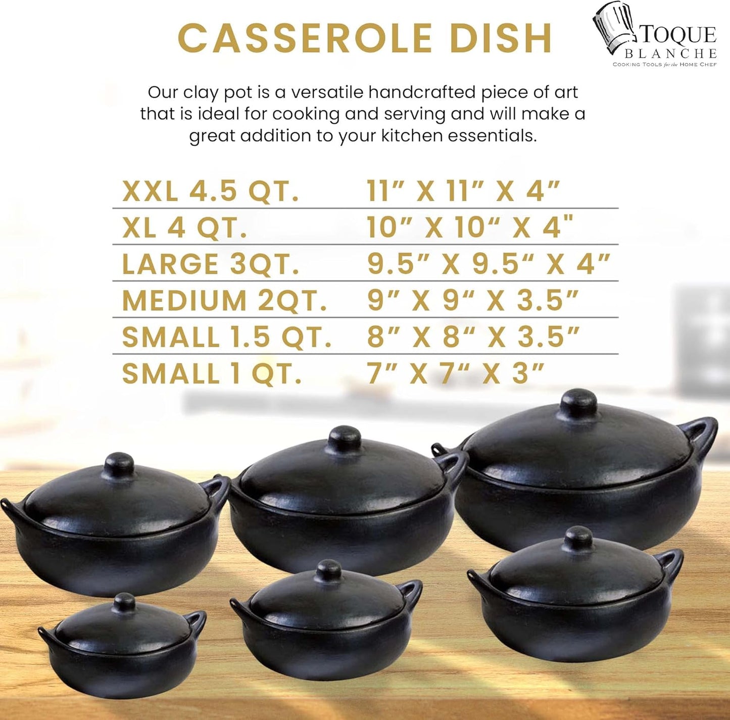 Authentic Chamba Casserole - Elegant Handmade Black Clay Cooking Pot with Cover - Perfect for Soups, Stews, Braises & More - Versatile & Durable - Stovetop Safe - 1 Qt.- Very Small Pot