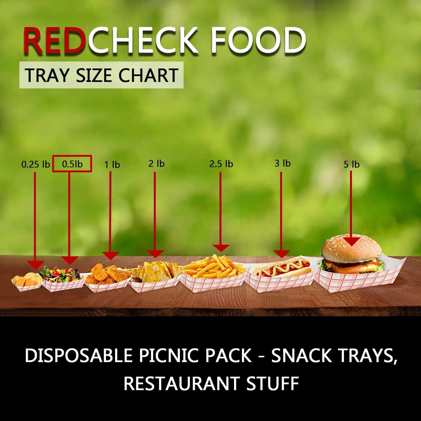 Angel's Peel Lounge Paper Food Trays — Red Check Disposable Paperboard Tray for Fries, Hot Dog, Nachos, and Snacks, Stackable Grease-Resistant Serving Basket for Picnics or Events, 0.5lb, 100-PACK