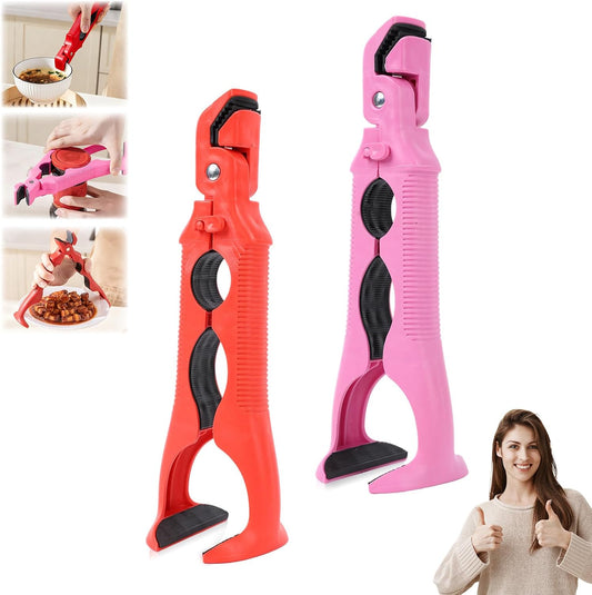 3-in-1 Hot Plate Gripper, Multi-Angle Anti-Scald Bowl Holder Clip & Hot Plate Grabber Tool with Lock, Multi-Purpose Tongs for Kitchen