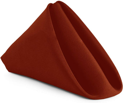 Gee Di Moda Cloth Napkins - 17 x 17 Inch Burnt Orange Dinner Napkins - Set of 12 Soft & Absorbent Washable Fabric Cloth Table Napkins with Hemmed Edges for Hotel Restaurant, Holiday Parties & Wedding