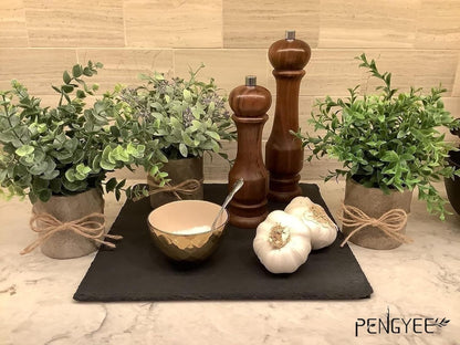 3 Pack Small Fake Plants Eucalyptus in Pulp Pot for Home Decor, 8.5 Inch Artificial Plants Indoor, Small Faux Plants Indoor for Bathroom Bedroom Kitchen Office Farmhouse Room Shelf Decor