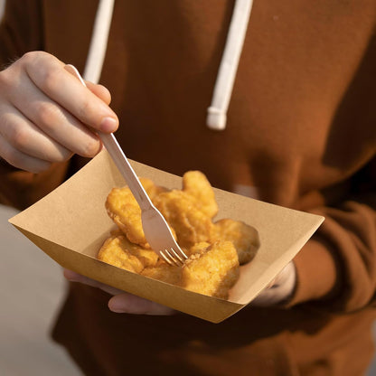 JOLLY CHEF 2lb Paper Food Trays, 1000 Pack Disposable Paper Boat, Serving Boats, Food Holder Trays for Snacks French Fries Nachos Hot Dog Tacos BBQ Party