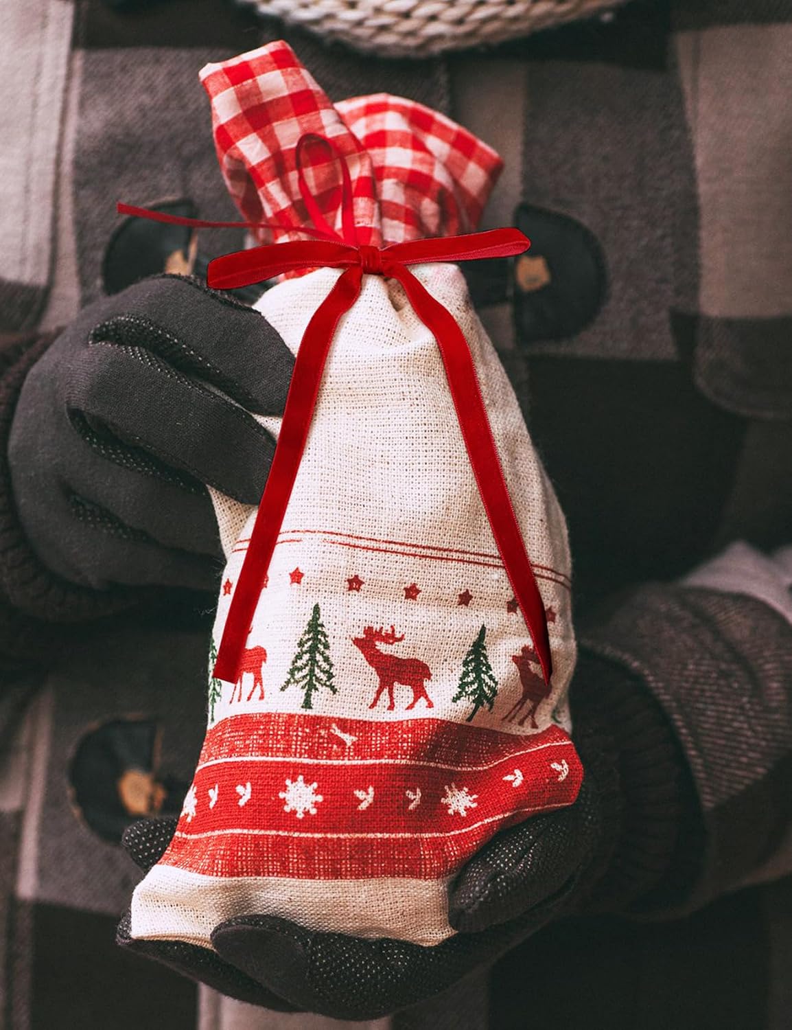 SIMISI RIBBON 24Pcs Christmas Velvet Ribbon Bows Decorations Xmas Ornaments Vintage Decor for Tree, Wreath, Garland (3/8'' Width, 5 * 7 inch)