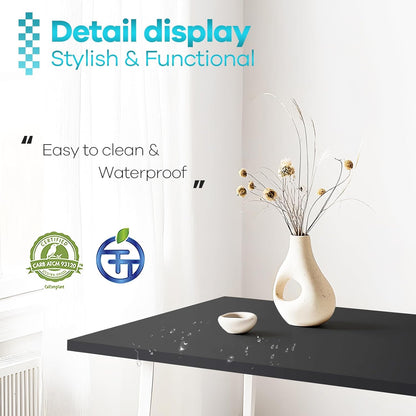 Kaboon Universal Table Top 27.5" D x 55" W, Solid One-Piece Wood Desktop, Universal Wood Countertop, Reversible Melamine Top, Double Desks, Laundry Folding Table, L-Desk, Black