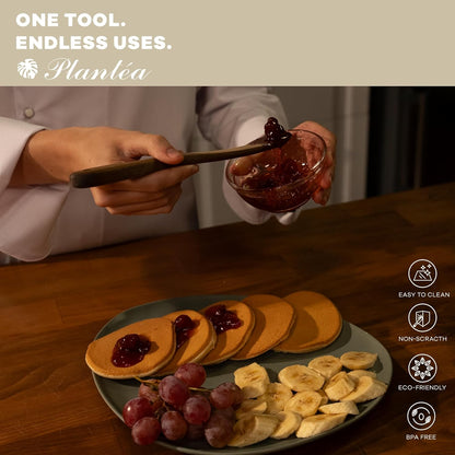 Skinny Wooden Spurtle Set of 2 for Sourdough Starter – Handcrafted Wooden Sourdough Stir Stick & Spatula – Multipurpose Spurtle for Bread Dough Mixing, Cooking & Baking Tools Set