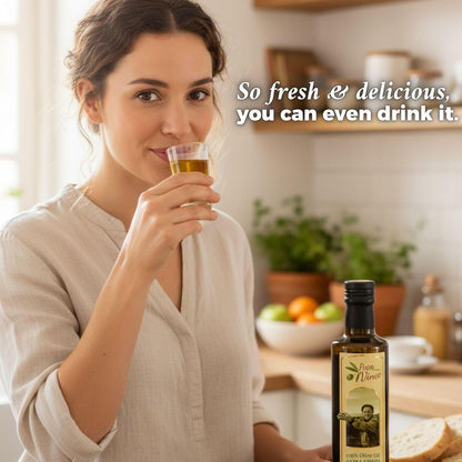 Papa Vince Olive Oil Gourmet Gift - Dipping Olive Oil, First Cold Pressed, Extra Virgin, Premium Harvest, Peppery finish, Bread Dipping Olive oil. Great for Drinking and Drizzling. Family-owned, Sicily Italy