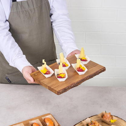 Restaurantware Bio Tek 2 Ounce Food Boats 50 Disposable Paper Food Trays - Heavy-Duty Greaseproof White Paper Boats For Snacks Appetizers Or Treats Use At Parties Or Carnivals