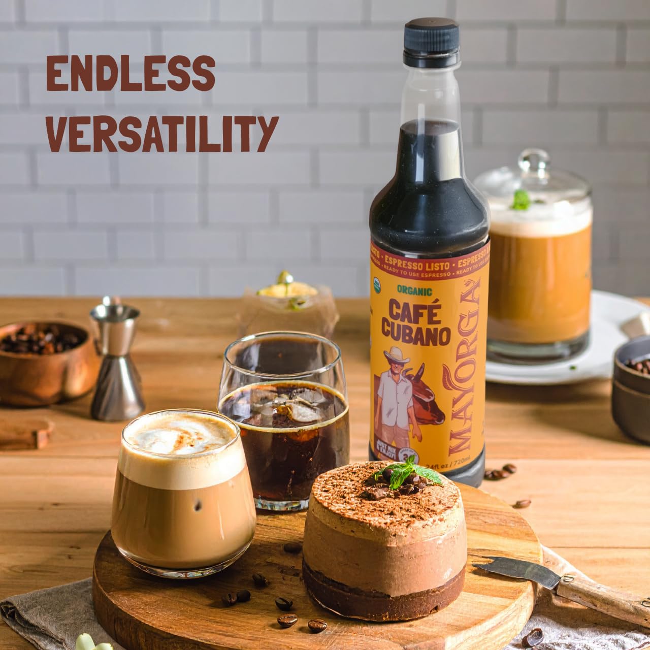 Mayorga Espresso Listo – Organic Espresso Ready-to-Drink Coffee, 24.35 fl oz Bottle, Bold Smooth Flavor, Cold Brew Style, Barista-Quality, Sustainably Sourced - 24 Servings