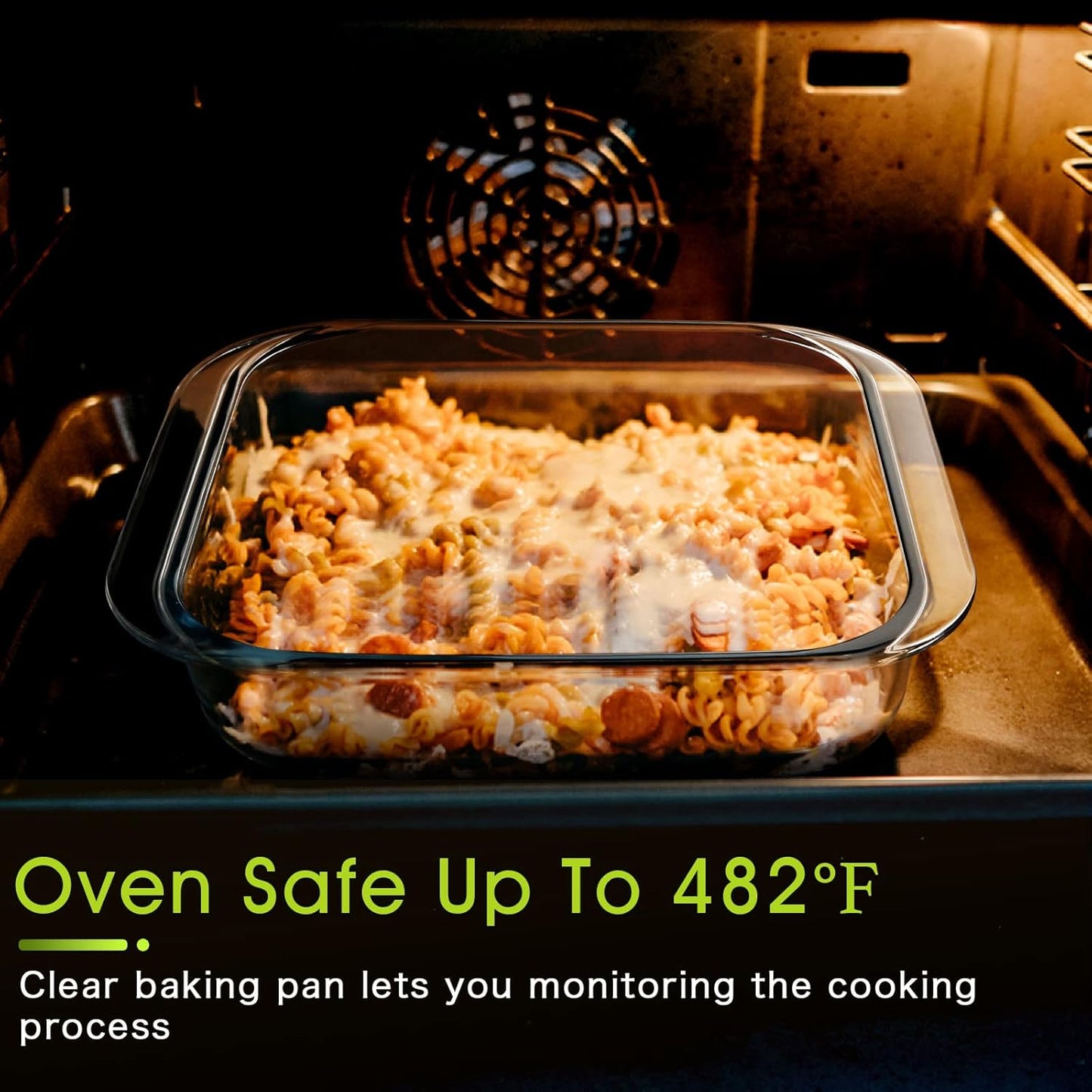 NUTRIUPS 1.7QT Square Glass Baking Dish,8.2x8.2In Square Baking Pan,Glass Baking Dish for Oven