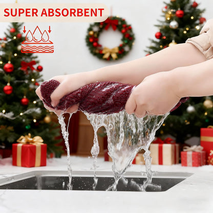 Homaxy 100% Cotton Waffle Weave Kitchen Dish Cloths, Ultra Soft Absorbent Quick Drying Dish Towels, 12 x 12 Inches, 8-Pack, Burgundy