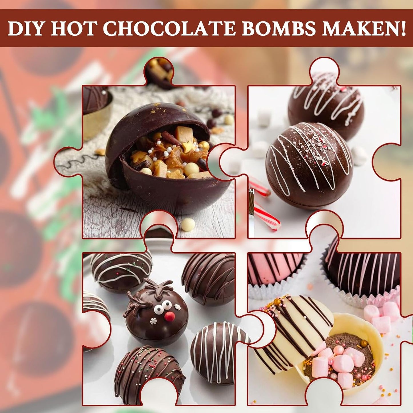 Hot Chocolate Cocoa Bomb Molds Hemisphere Silicone 2.5 Inch 3 Pack, Semi Ball Mould 6 Cavity Large Circular, BPA Free Non-Stick Half Sphere Holiday Valentine DIY Cake Jelly Dome Mousse