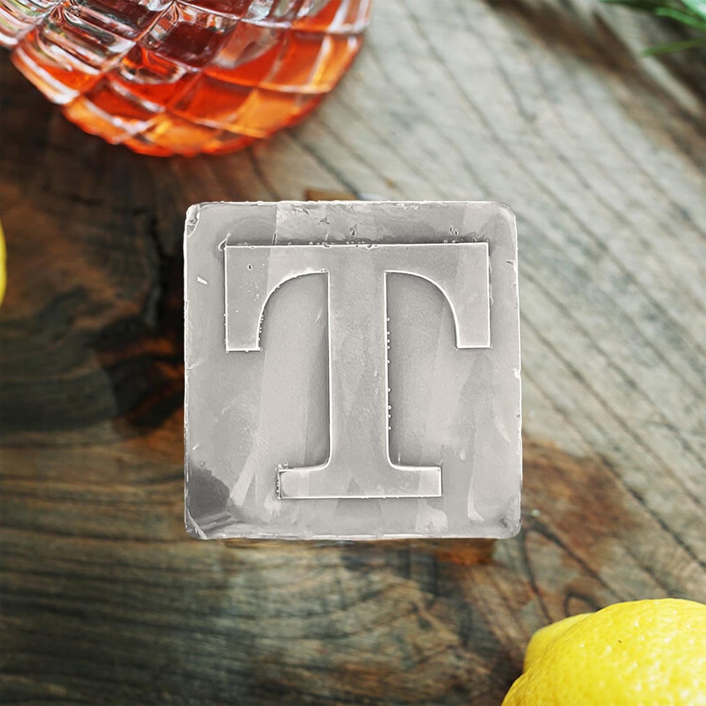 Letter T Monogram Ice Cube Mold Custom Ice Cube Mold 2 Inch Big Initials Silicone Ice Cube Tray Gifts for DAD Gifts for Him