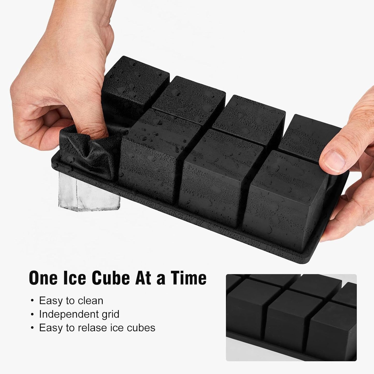 Samuelworld Premium Ice Tray Combo (16 Ice Cubes/6 Ice Ball), Large Ice Sphere Maker & New Upgraded Ice Cube Trays, Food Grade, Spill-Free Integrated Funnels, Whiskey Bourbon Cocktails, Black
