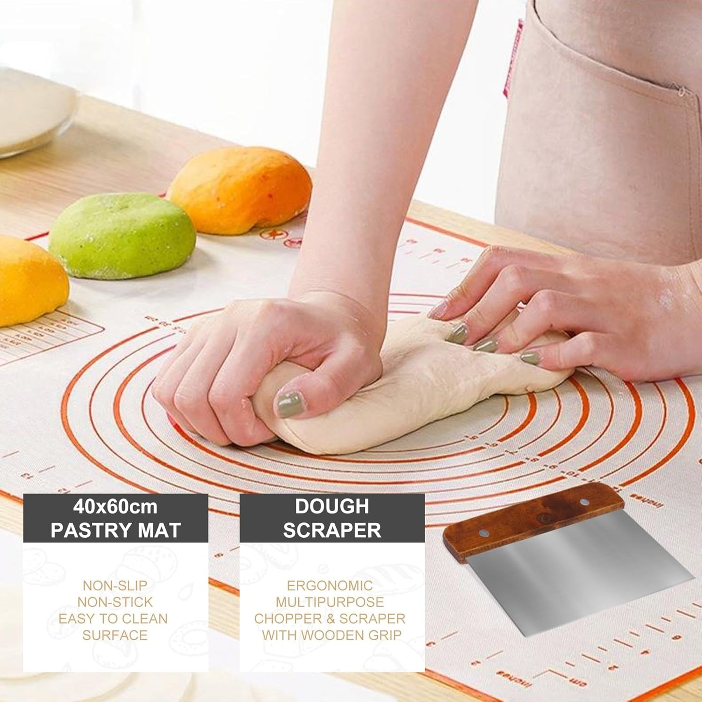 Sourdough Starter Kit - Bread Proofing Basket Set with 9.6" Oval Banneton Baskets x2, Silicone Bread Sling Baking Mat, Whisk Cutter Scraper Lame - Ideal Sourdough Bread Baking Supplies