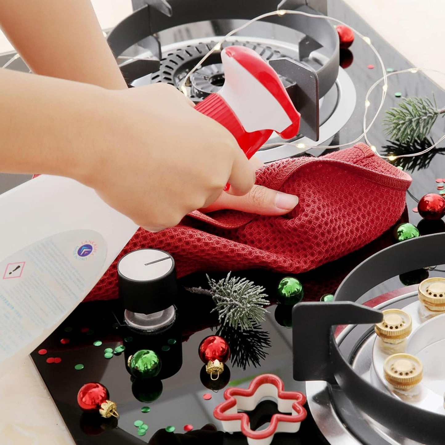 Homaxy 100% Cotton Waffle Weave Kitchen Dish Towels, Ultra Soft Absorbent Quick Drying Cleaning Towel, 13 x 28 Inches, 6-Pack, Brick Red