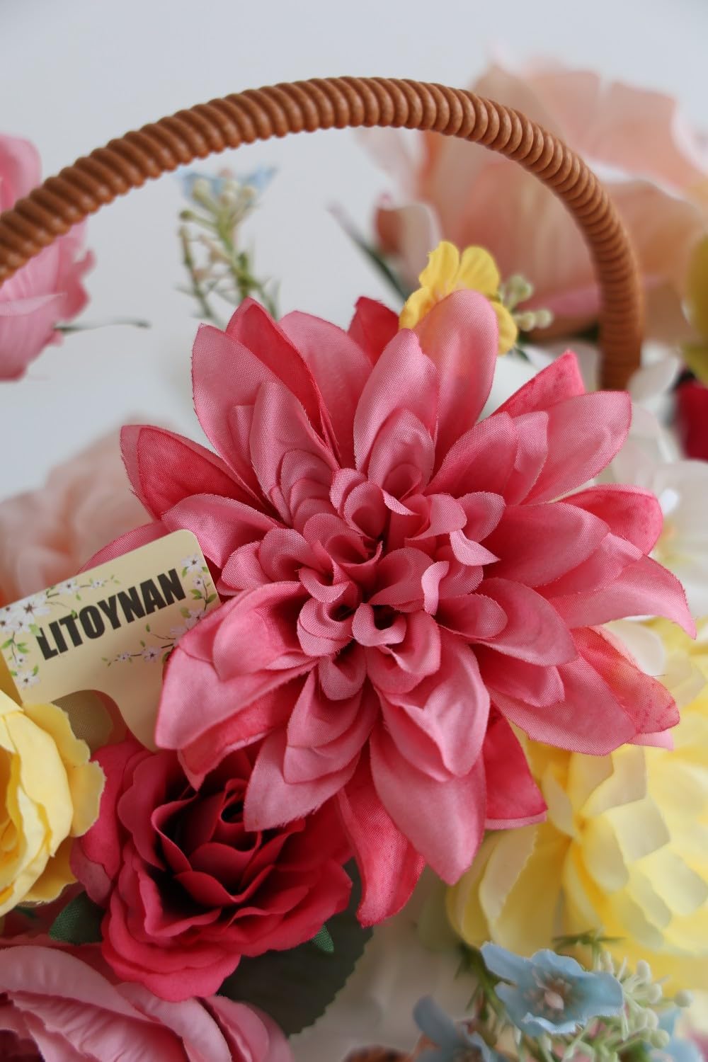 Artificial Flower Box Set Pink & Yellow Silk Flowers Rose Faux Flowers for DIY Bouquets Centerpieces Arrangements Table Decor Baby Shower Party Home Decor (Pink & Yellow)