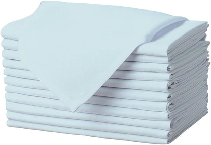 Gee Di Moda Cloth Napkins - 17 x 17 Inch Baby Blue Dinner Napkins - Set of 12 Soft & Absorbent Washable Fabric Cloth Table Napkins with Hemmed Edges for Hotel Restaurant, Holiday Parties & Wedding
