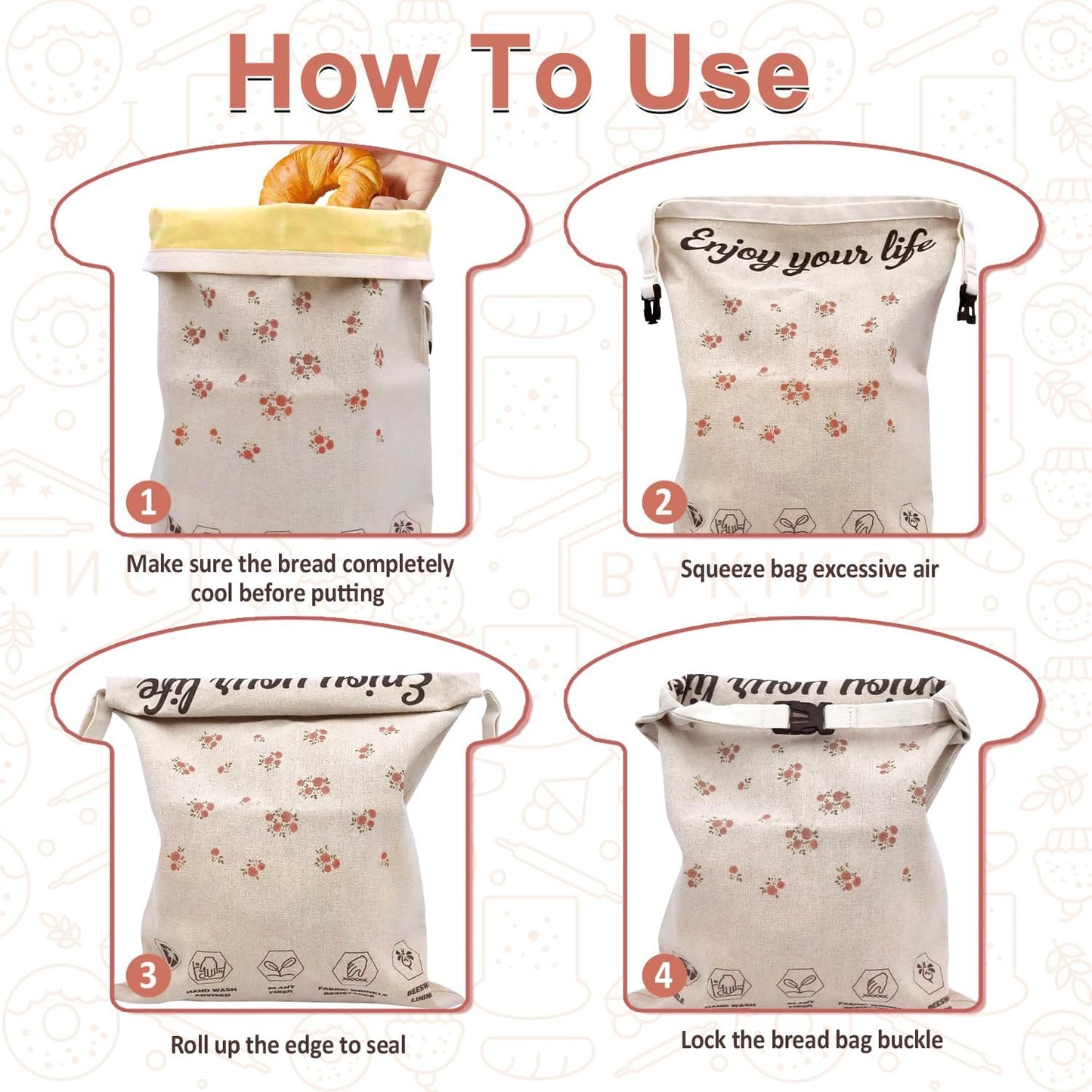 Reusable Beeswax Bread Bags - Large Food Storage for Homemade Loaf & Sourdough - Freezer Safe Eco-Friendly Wraps to Keep Fresh, Paper Bag Alternative, Cloth Box Organizer (13x17in, 2 Pack)