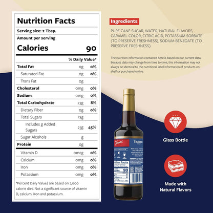 Torani Coffee Syrup, Tiramisu Flavoring for Drinks, Glass Bottle with Pump Included, 25.4 Fl Oz