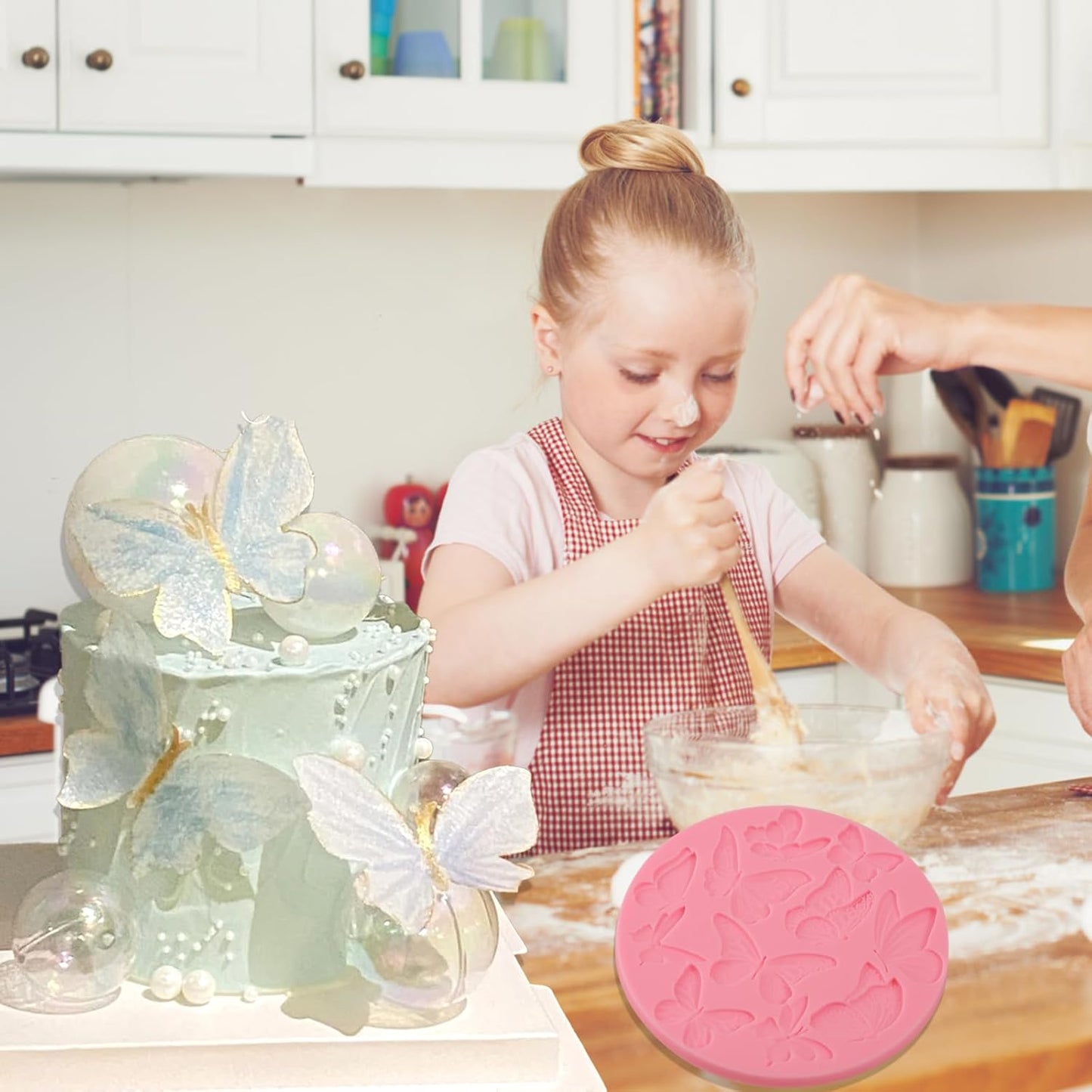 1 Pcs Butterfly Cake Decoration Fondant Mold, Exquisite Animal Shape Silicone Mold, for Wedding Birthday Kitchen Baking Cookies Chocolate Candy Clay Resin Crafts Reusable