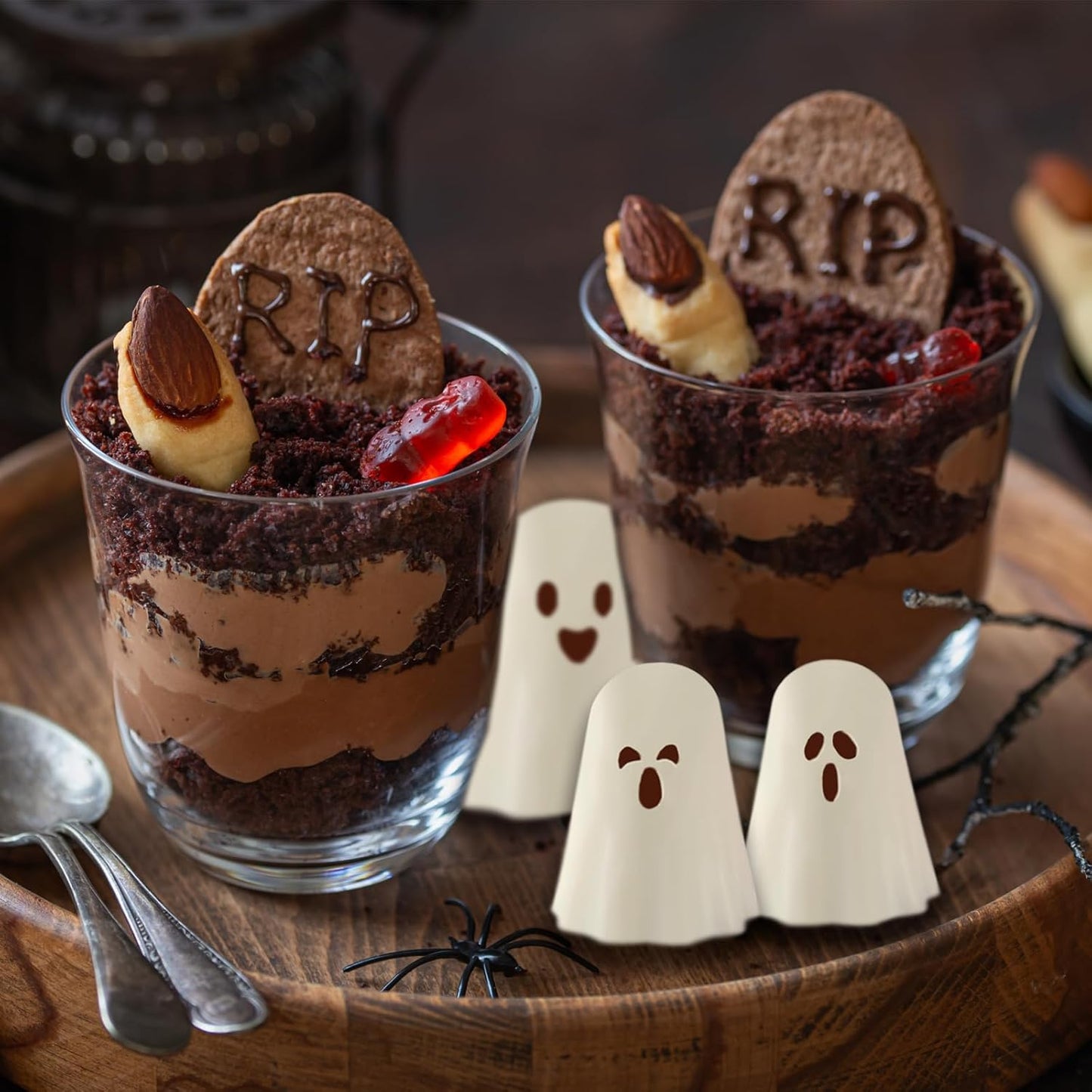 Ghost Silicone Molds 2 Packs Non-Stick 3D Chocolate Molds 9-Cavity Cute Ghost Mold for Jelly Gummy Candy Pudding Ice Cube Resin Cake Halloween Party Decorations