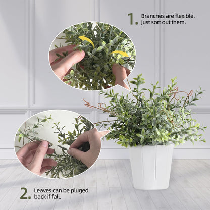 3 Pack Small Fake Plants for Home Decor, Artificial Plants Indoor, Small Faux Plants Indoor for Kitchen Bathroom Farmhouse Office Room Decor