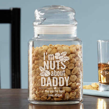 Let's Make Memories Personalized Going Nuts Treat Jar - Nuts About Daddy - For Him - We Version