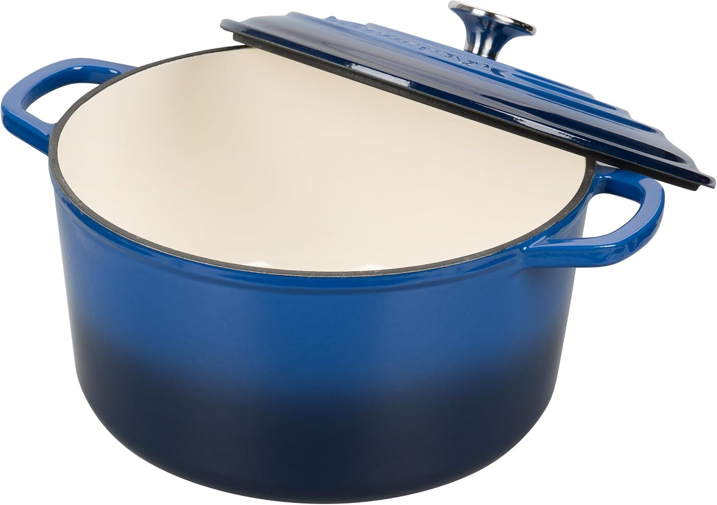 Enameled Cast Iron Dutch Oven Pot with Lid, for Sourdough Bread Baking, Round Dutch Ovens, 6 Quart, Blue