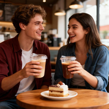 50 Set 16 oz Plastic Iced Coffee Cups with Strawless Sip Lids, Clear Rounded Bottom Plastic Cups with Lids, Disposable To Go Iced Coffee Cups with Lid for Coffee, Juice, Cold Drinks, Latte