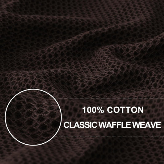 Homaxy 100% Cotton Waffle Weave Kitchen Dish Cloths, Ultra Soft Absorbent Quick Drying Dish Towels, 12 x 12 Inches, 12-Pack, Dark Brown